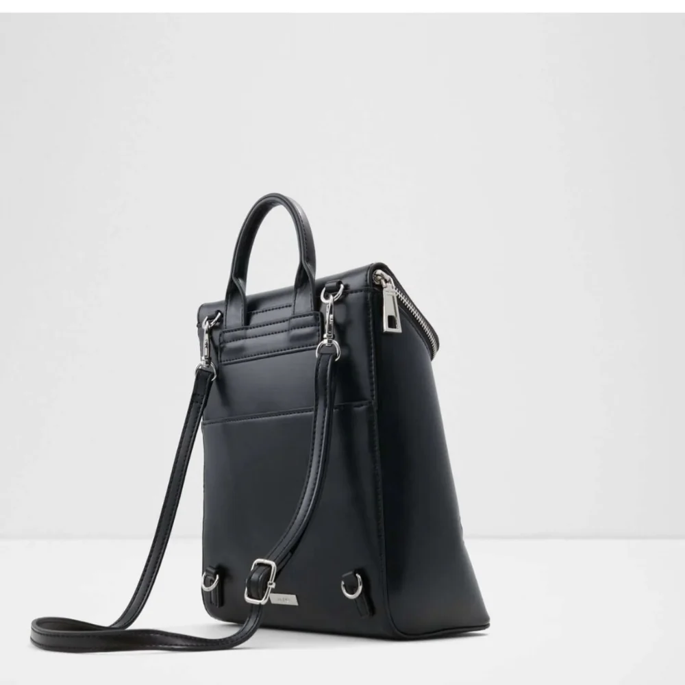 Aldo Feras Black Backpack with Silver Accents - Picture 2 of 10
